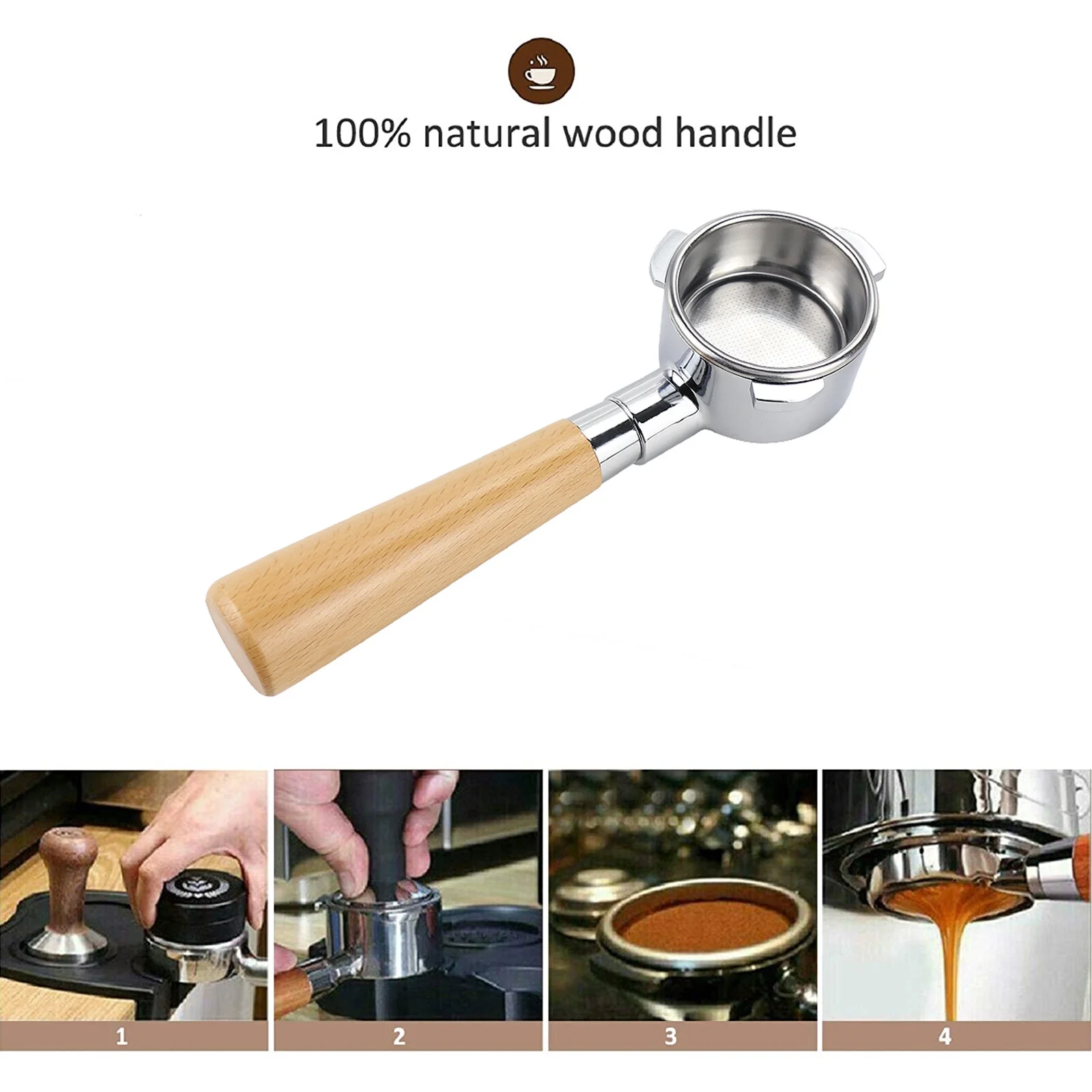 Premium 54mm Naked Bottomless Portafilter, Compatible with Breville Barista BES 870/878/880 Replacement Breville Bottomless Portafilter, Include Filter Basket