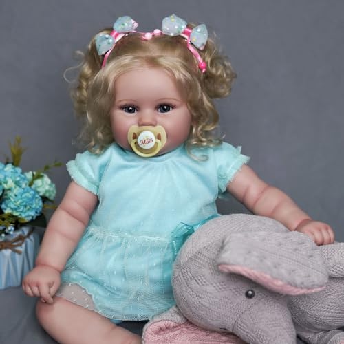 JIZHI Lifelike Reborn Baby Dolls - 20Inch-Real Baby Feeling Realistic-Newborn Baby Doll Adorable Smiling Real Life Baby Dolls with Gift Box for Kids Age 3
