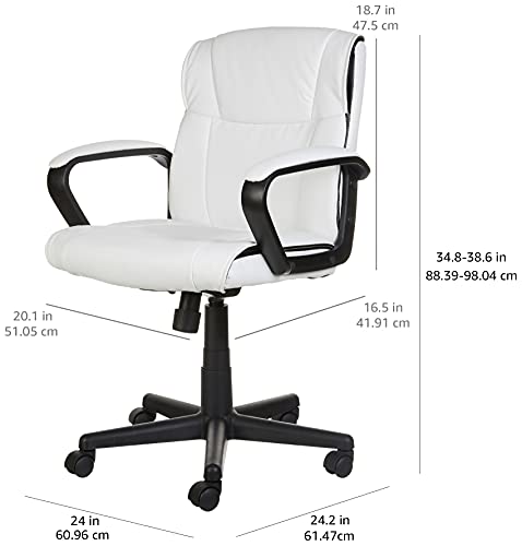 Amazon Basics Office Computer Task Desk Chair with Padded Armrests, Mid-Back, Adjustable, 360 Swivel, Rolling, 275 Pound Capacity, 24.2