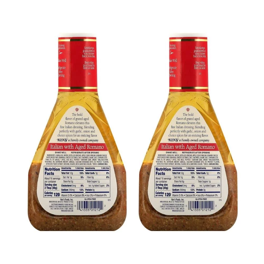 Ken's Steak House Italian with Aged Romano Dressing, 16 OZ (Pack of 2)