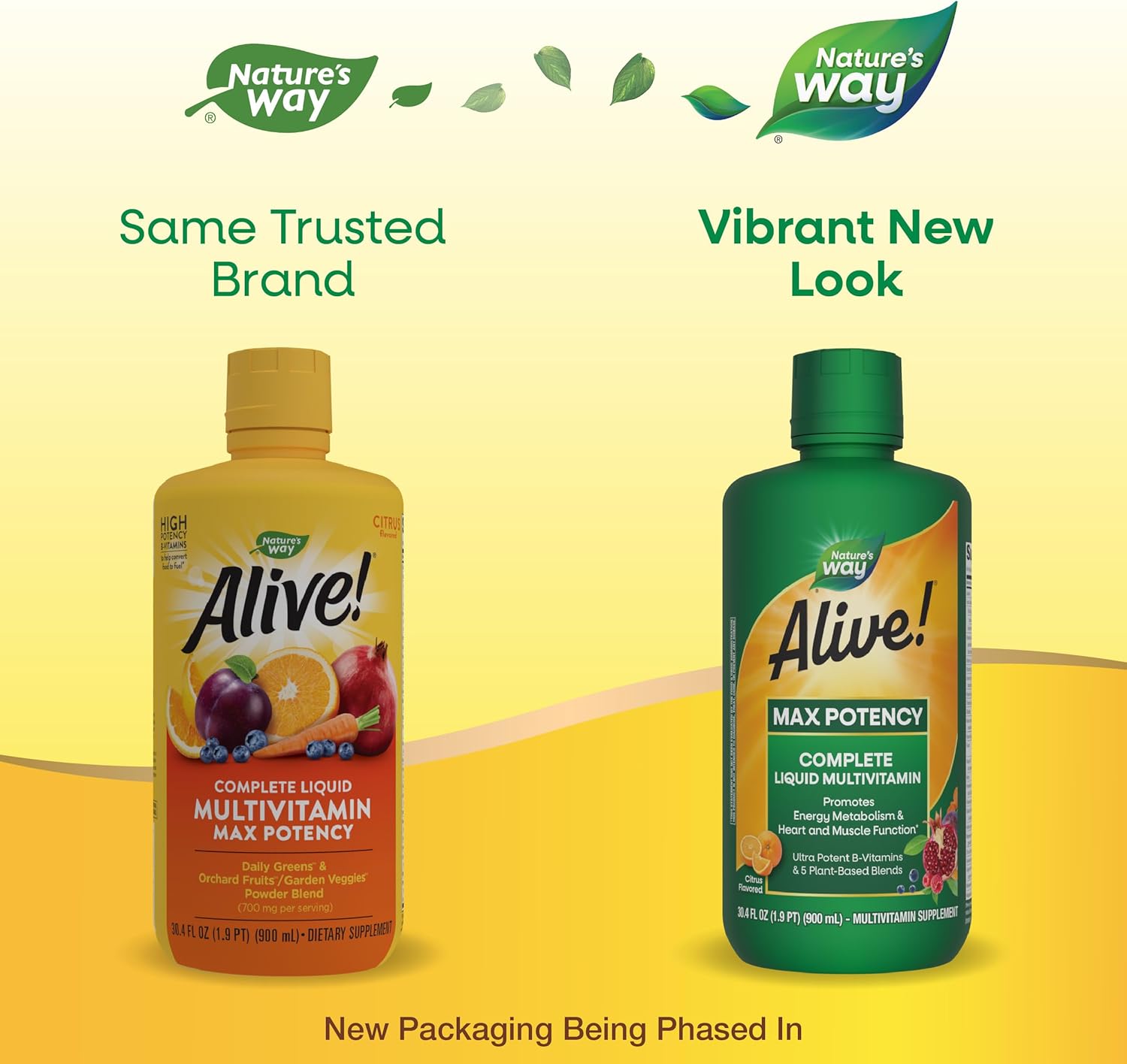 Nature's Way Alive! Max Potency Complete Liquid Multivitamin for Women and Men, Antioxidants Beta Carotene, Vitamins C & E, and Food-Based Blends, Citrus Flavored, 30.4 Fl Oz (Packaging May Vary)