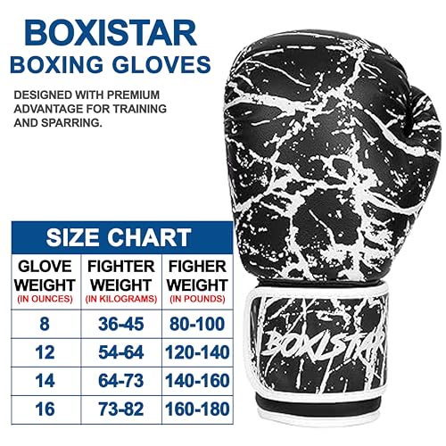 Boxistar Boxing Gloves - Men's & Women's, 8 oz to 16 oz with Optimal Padding
