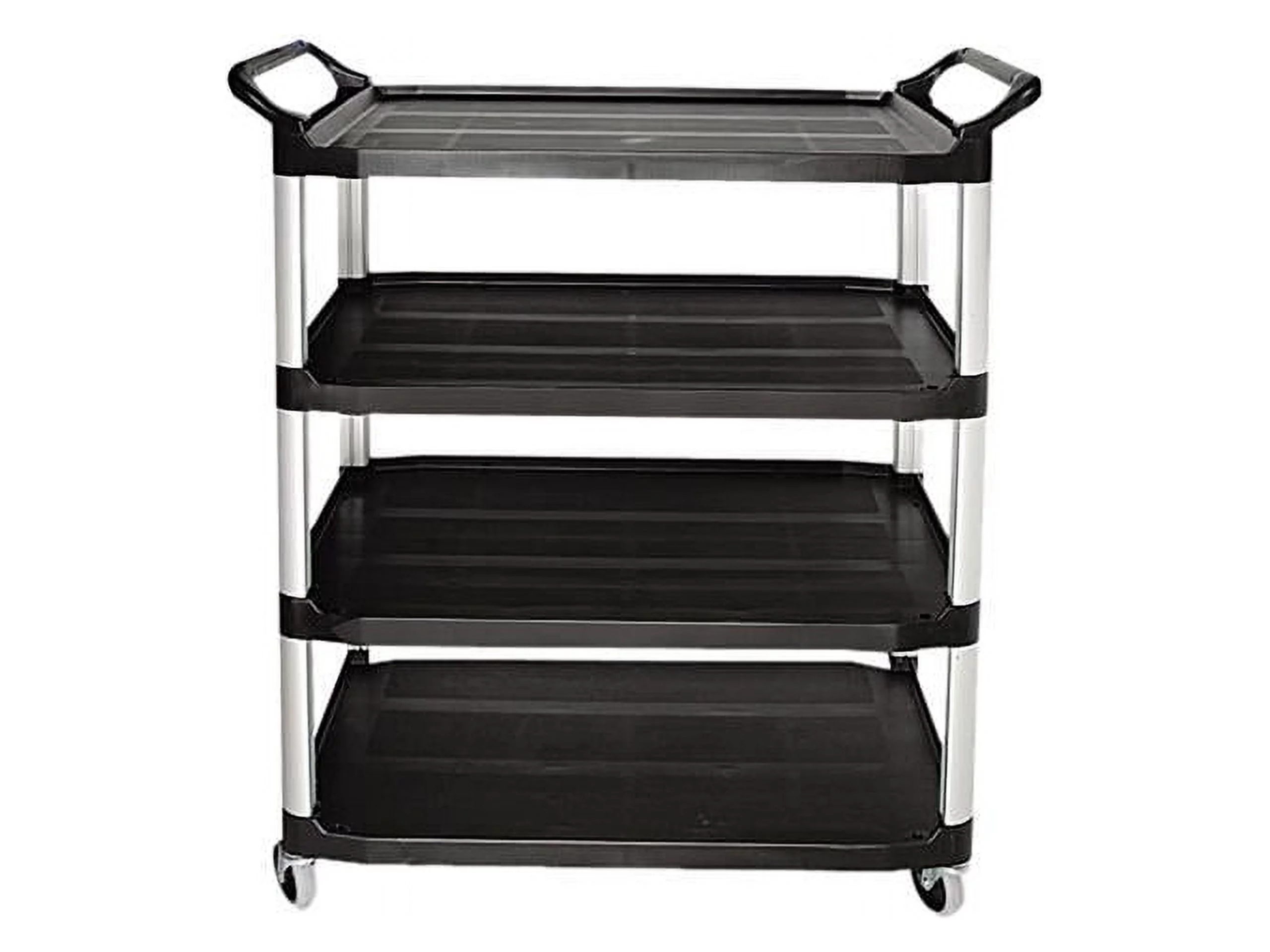 Rubbermaid Commercial Open Sided Utility Cart, Four-Shelf, 40.63 x 20 x 51, Black