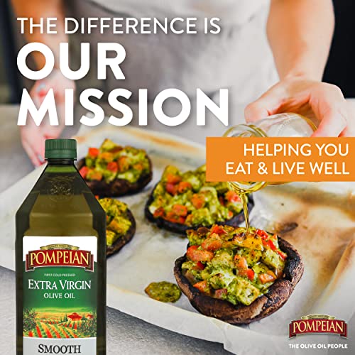 Pompeian Smooth Extra Virgin Olive Oil, Contains Polyphenols, First Cold Pressed, 101 Fl Oz
