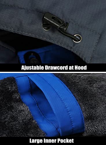 MAGCOMSEN Men's Winter Coats Water Resistant Ski Snow Jacket Warm Fleece Parka Raincoats With Multi-Pockets