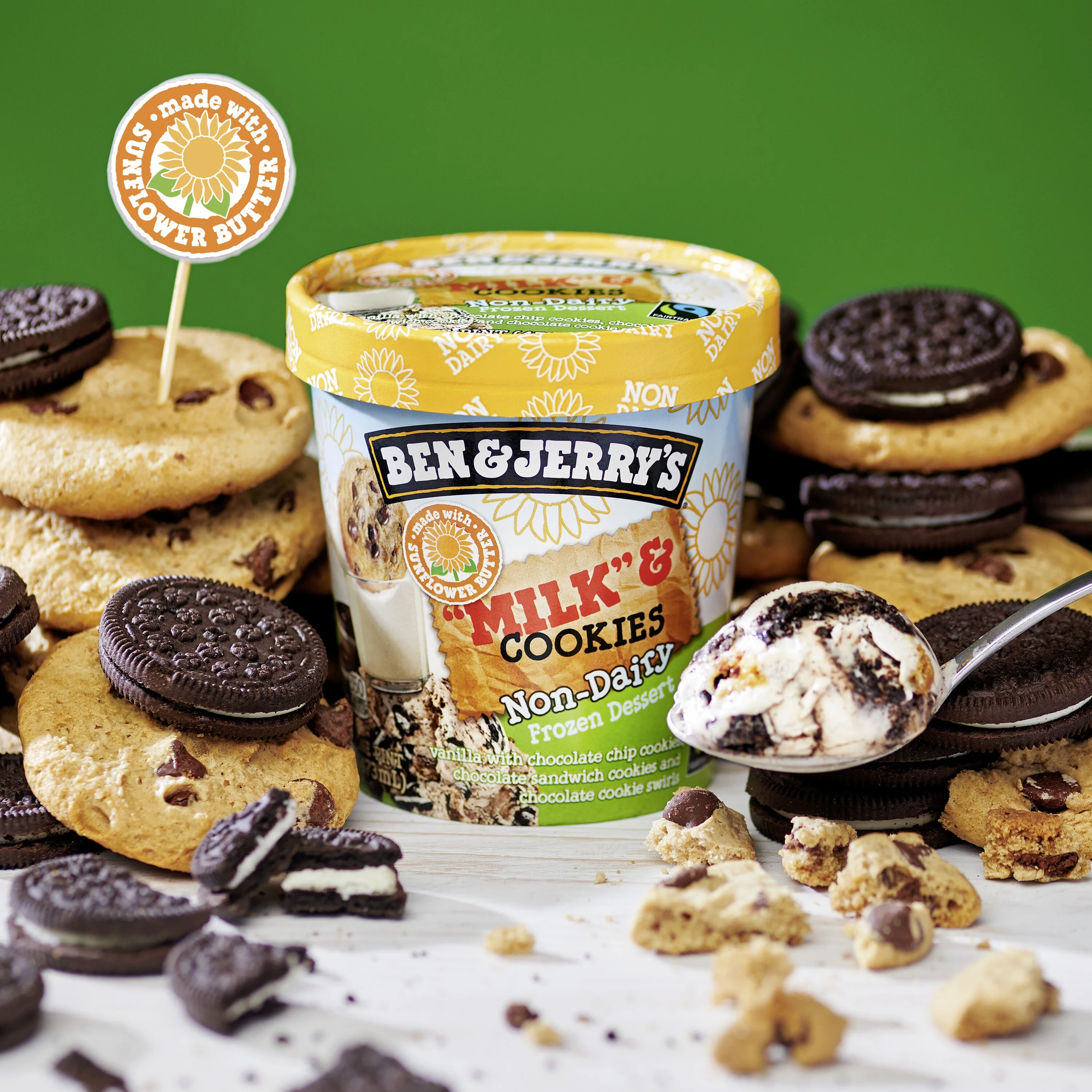 Ben and Jerry's Milk and Cookies Non Dairy Ice Cream, 1 Pint -- 8 per Case.