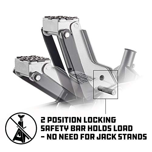 Powerbuilt 3 Ton, Bottle Jack and Jack Stands in One, 6000 Pound All-in-One Car Lift, Heavy Duty Vehicle Unijack, 640912
