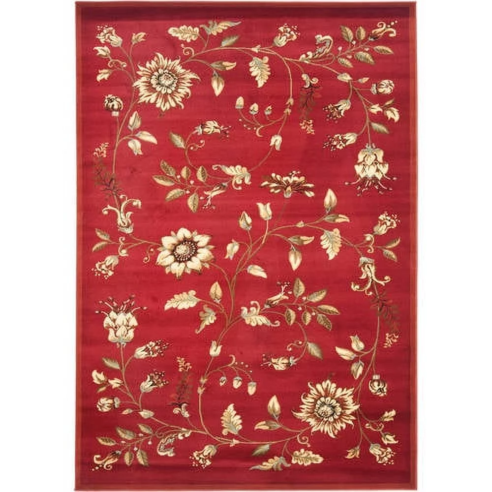 SAFAVIEH Lyndhurst Milo Floral Border Area Rug, Red/Multi, 8'9