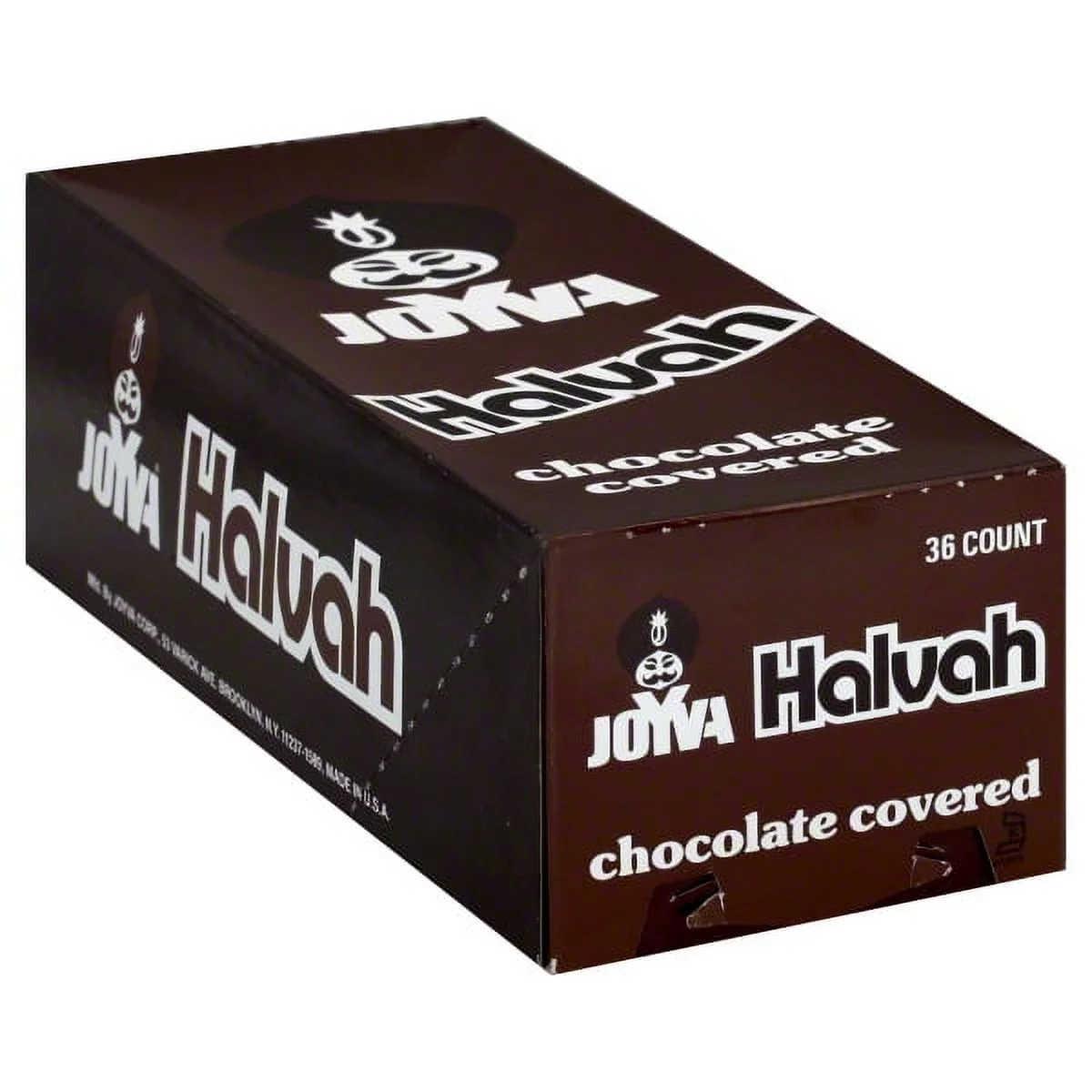 Joyva Halvah Bars - 1.75 oz, 36-count box | Kosher, Parve, Gluten Free, Dairy Free | Chocolate Covered