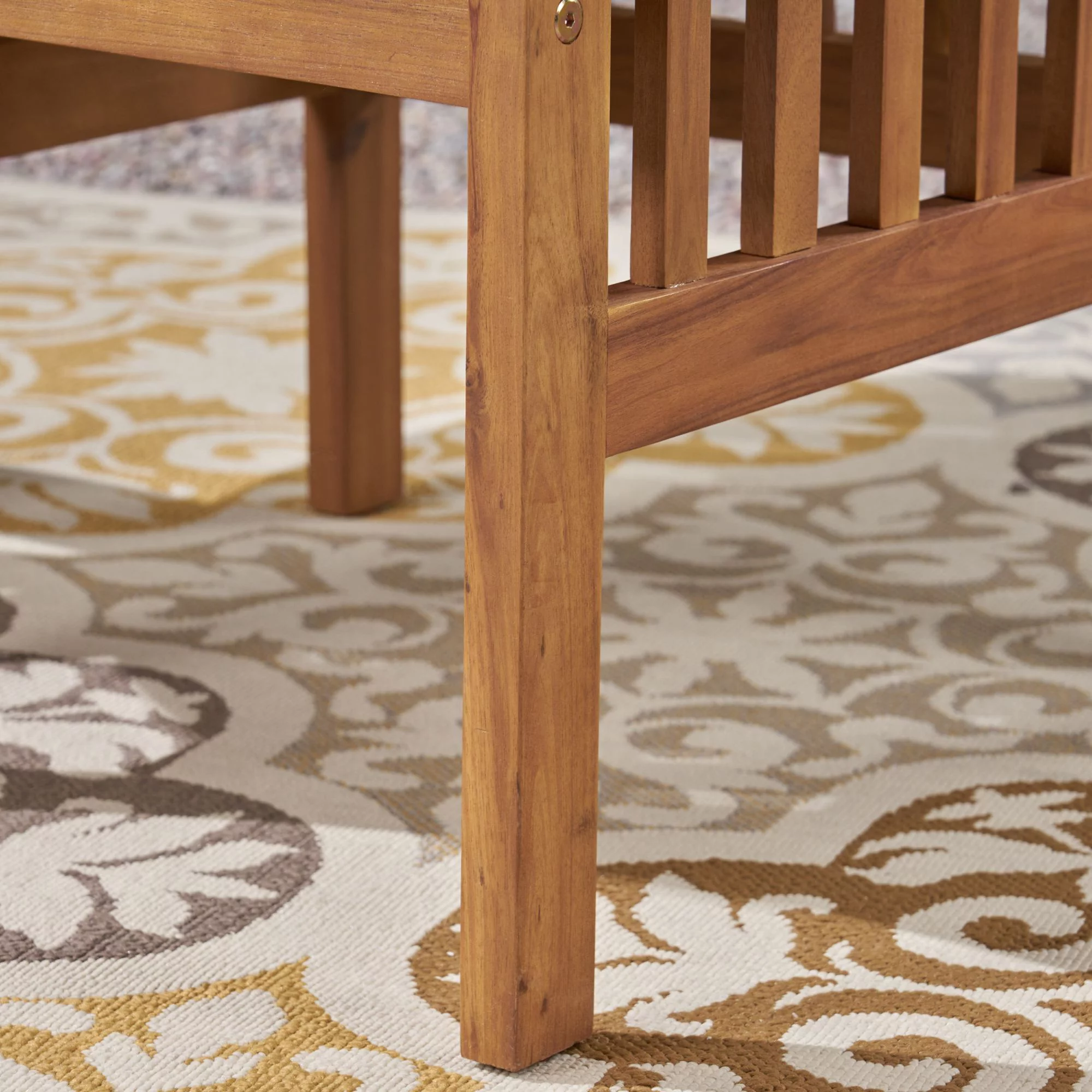 Noble House Casa 3 Piece Wooden Round Patio Dining Set in Teak and Cream