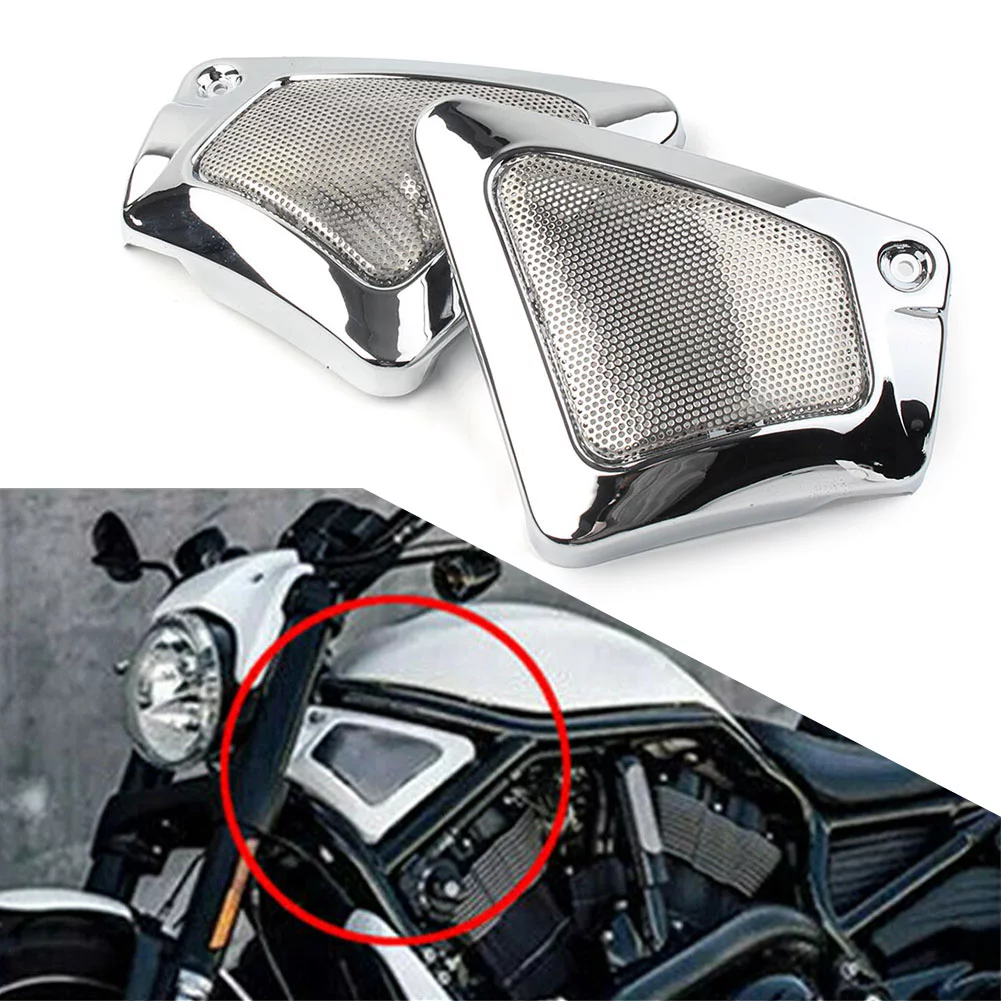 BFY 1Pair Chrome Motorcycle Airbox Frame Neck Side Cover Air Intake Guard For Harley V-Rod VRSCA VRSCB VRSCX VRSCAW