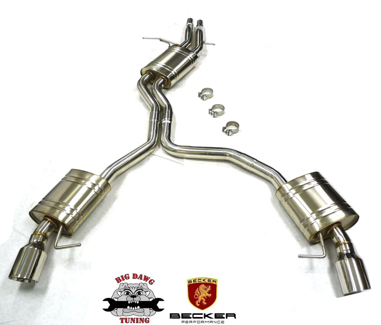 Stainless Catback Exhaust Fitment For 09 to 12 Audi A5 Quattro 3.2L V6 DOHC By Becker
