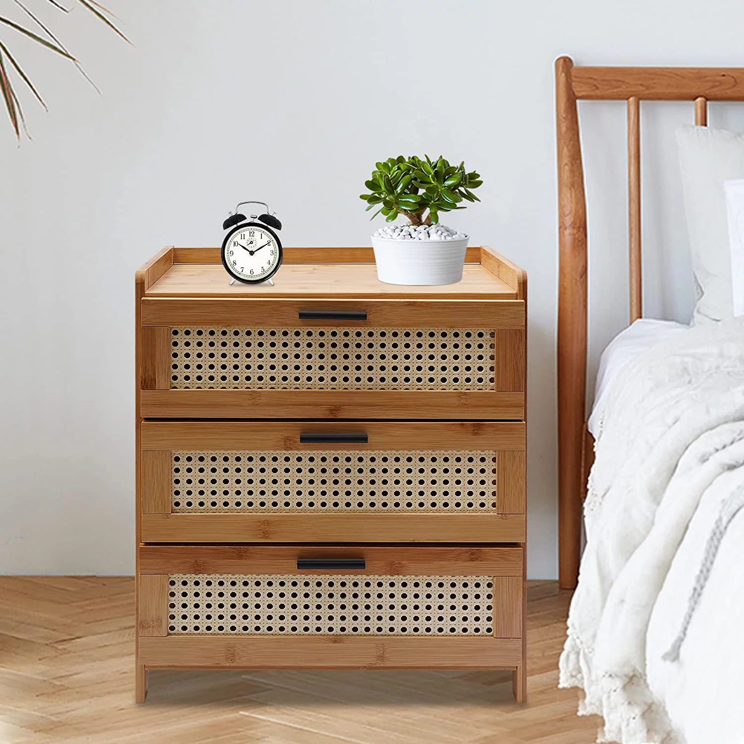 Miumaeov Storage Cabinet Nightstand with Drawer Bedroom Bedside End Table Furniture