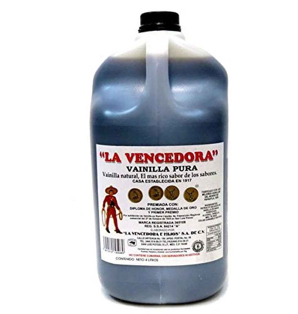 La Vencedora 1 Gallon 4 Liters Pure Mexican Vanilla Vainilla Extract From Mexico by La Vencedora