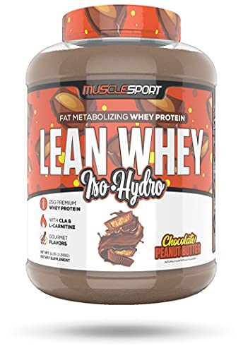 Musclesport Lean Whey Revolution™ Protein Powder - Whey Protein Isolate - Low Calorie, Low Carb, Low Fat, Incredible Flavors - 25g Protein per Scoop - 5lb Chocolate Peanut Butter
