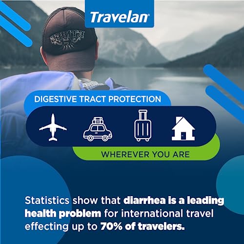 Anti Diarrhea Travel Medicine for Gas Relief, Bloating, Cramping and Digestive Support, Natural Colostrum Dietary and Immune Support Supplement, Blister Pack for Travel, 30 Pills