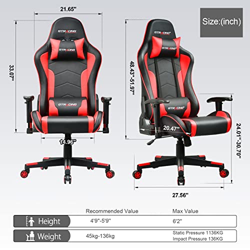 GTRACING Gaming Chair with Speakers Bluetooth Music Video Game Chair Audio Ergonomic Design Heavy Duty Office Computer Desk Chair (Black)