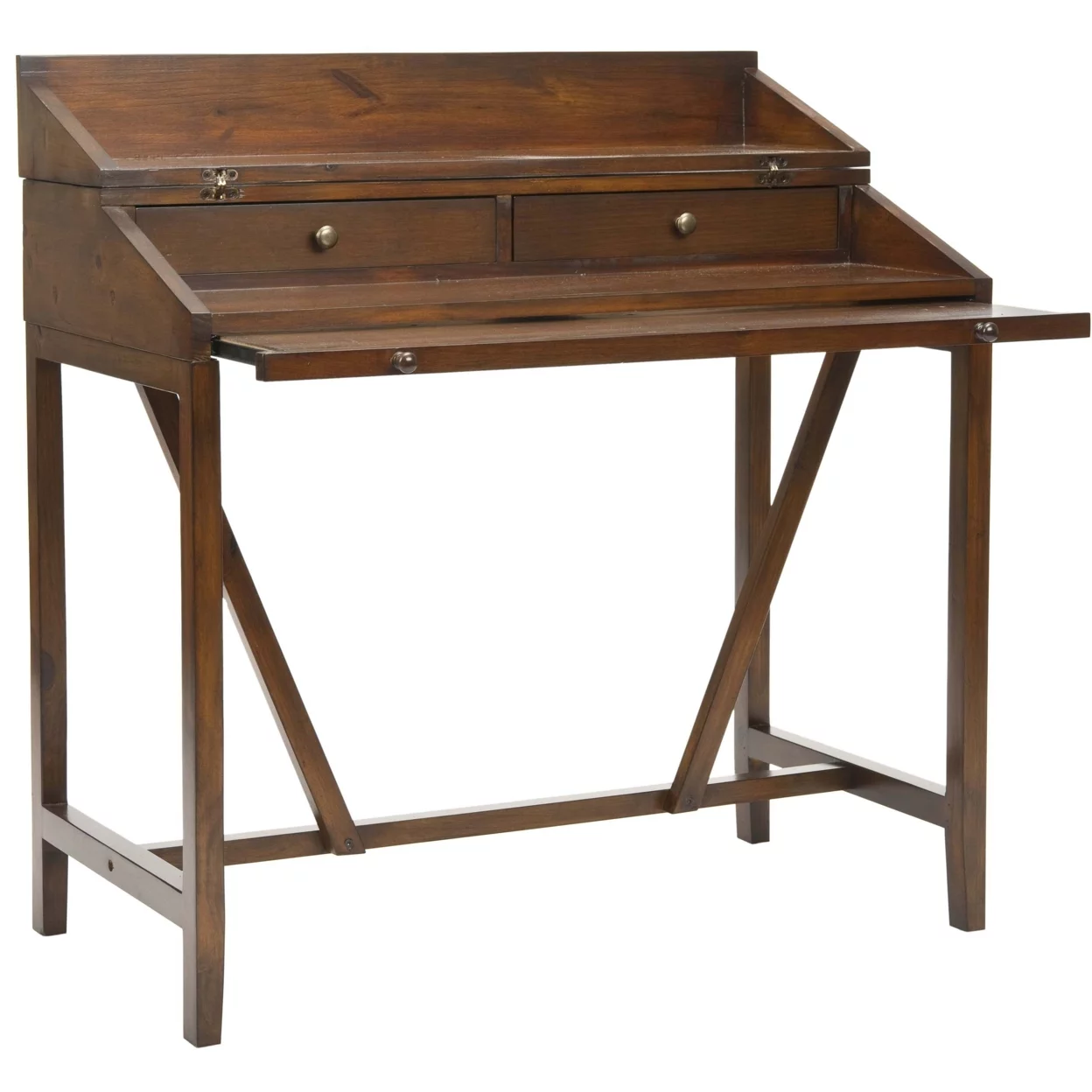 SAFAVIEH Wyatt Writing Desk With Pull-Out Table Teak
