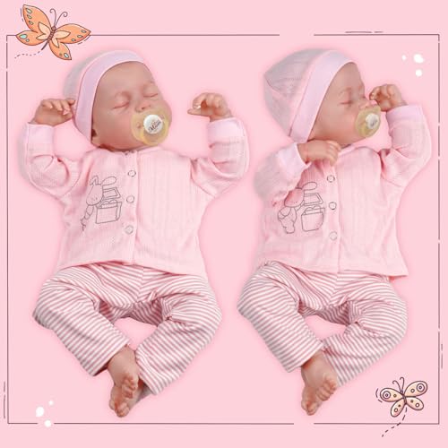 JIZHI Lifelike Reborn Baby Dolls - 18 Inch-Soft Body Realistic-Newborn Baby Dolls American Sleeping Girl Real Life Dolls with Clothes and Toy Accessories Gift for Kids Age 3+