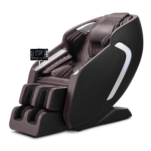 VEVOR Massage Chair, 4D Full Body Zero Gravity Recliner with SL Track, Yoga Stretch, AI Voice Control, Heat, Foot Roller, Retractable Pedal, 36 Airbags, LCD, Armrest Controls, Rolling Base