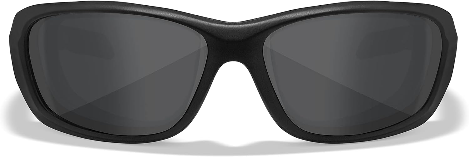Wiley X WX Gravity Sunglasses, Safety Glasses for Men and Women, UV Eye Protection for Shooting, Fishing, Biking, and Extreme Sports, Matte Black Frames, Smoke Grey Tinted Lenses