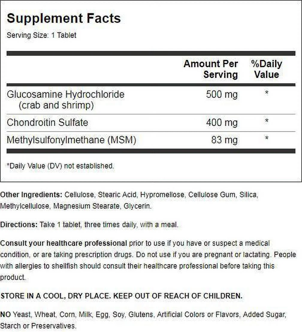 Natrol Glucosamine Chondroitin & MSM Tablets, 90 Ct