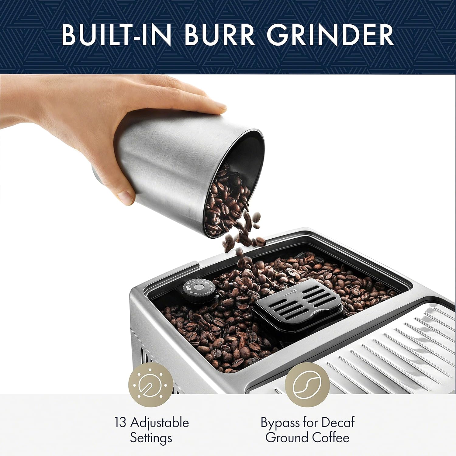 De'Longhi ECAM35075SI Dinamica with LatteCrema Fully Automatic Espresso Machine, Silver (Renewed)