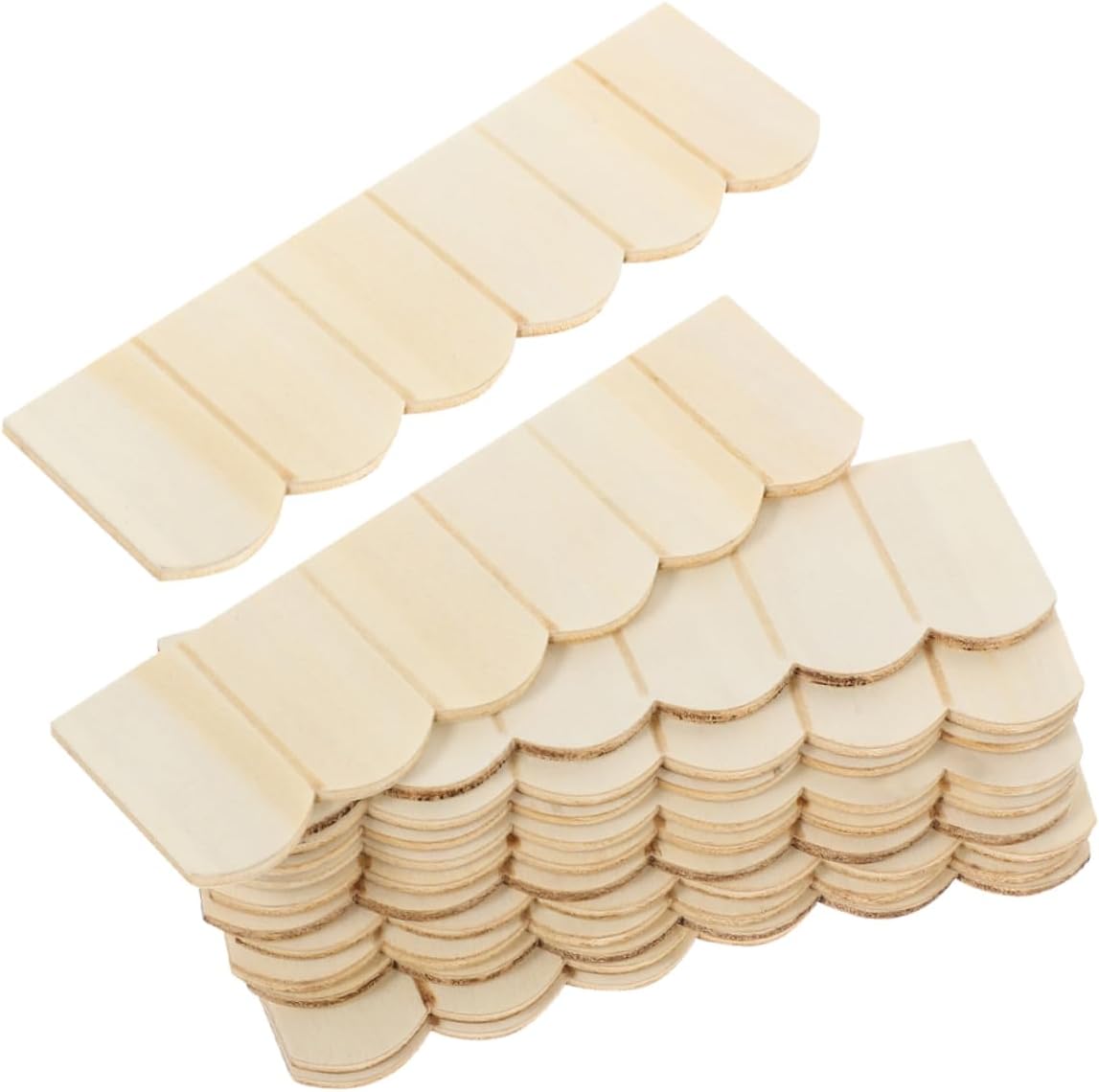 24pcs Dollhouse Tiles Miniature Roof Tile Decor Doll House Roof Tile Model Miniature Roof Tile Model Miniature House Furniture Mini Roof Tile Mini Wood Roof Tile Pretend Play