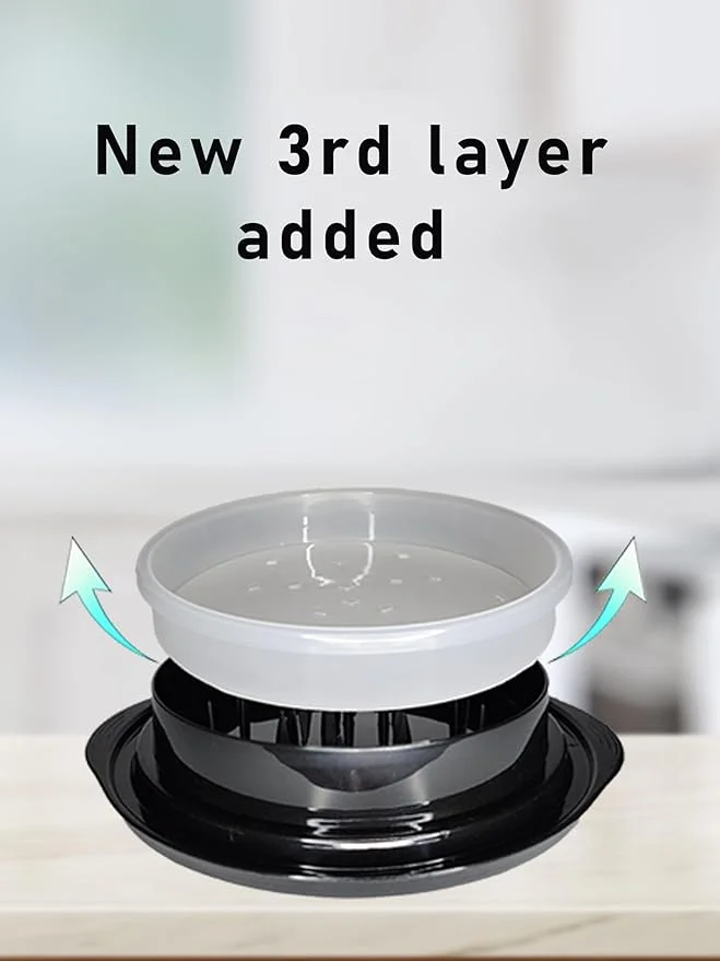 3 layer Chicken Shredder, Professional chicken breast shredder tool, Meat and vegitable food shredder, transparent top, twist to shred chicken, removable tray, salad mixer