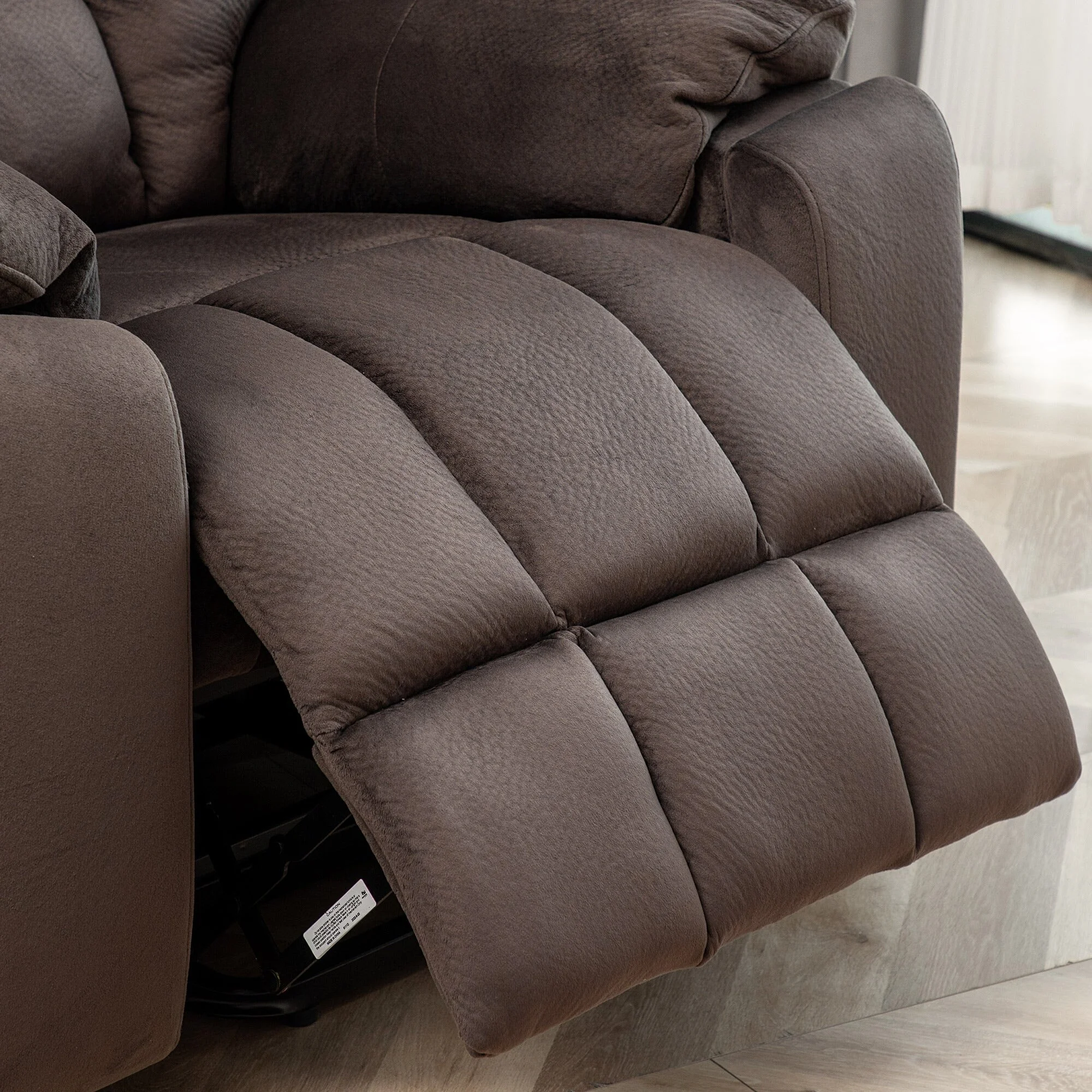 Big and Tall Velvet Power Lift Massage Recliner Chair, Hidden Cup Holders Coffee