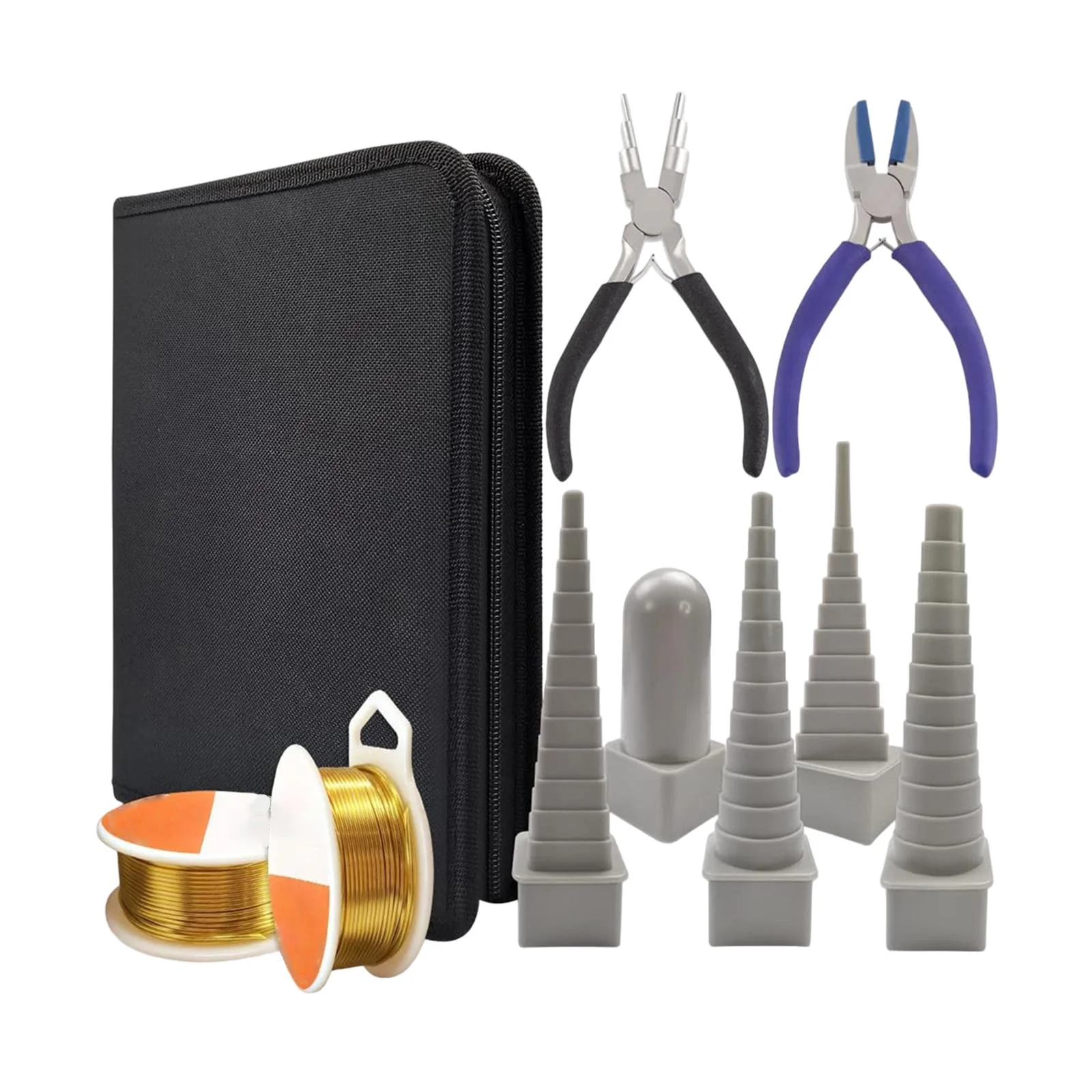 HILABEE Wire Looping Tool Set 6 in 1 Bail Making Pliers Durable DIY Craft 4Pcs Quilling Borders for Jump Forming Jewelry Making