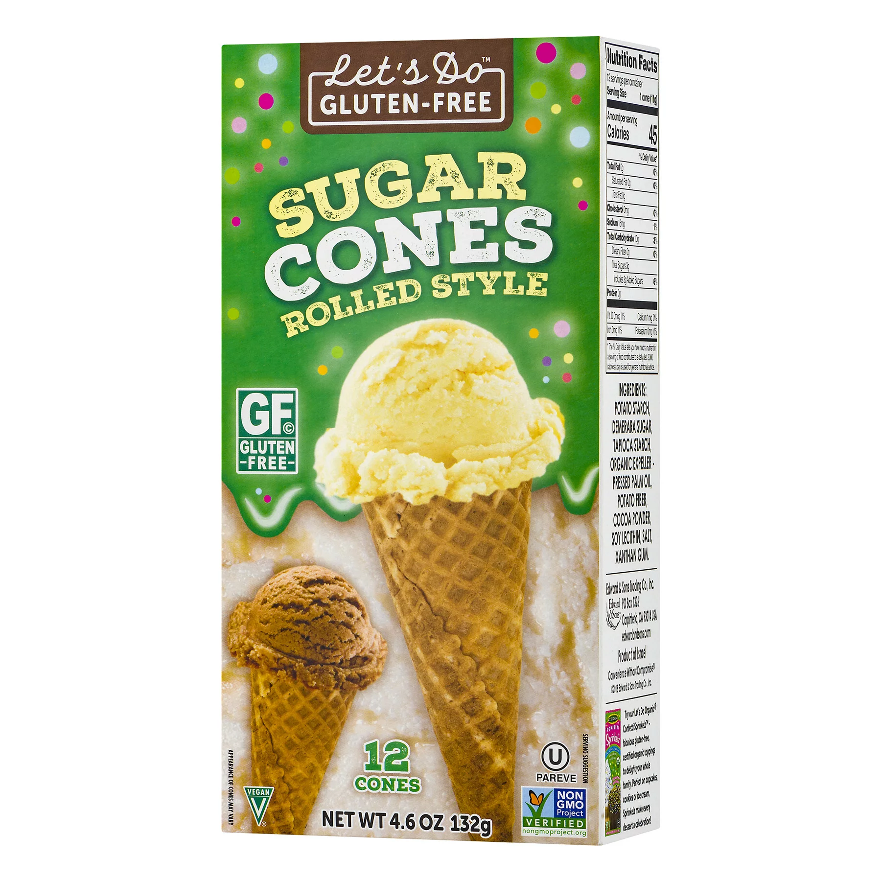 Let's Do Gluten Free Sugar Cones, 4.6 Oz, 12 Ct