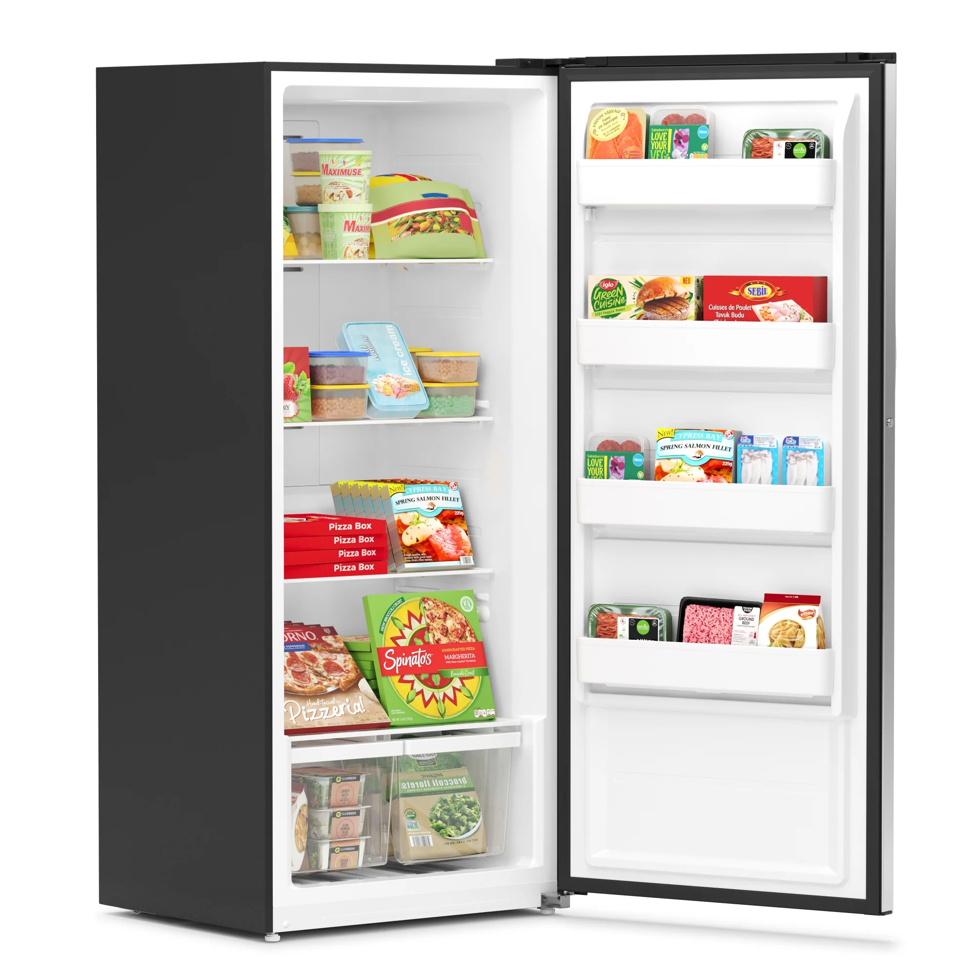 Upright Convertible Refrigerator Freezer 21 cu. ft. Silver