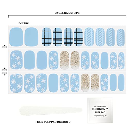 Dashing Diva Gloss Nail Strips - Santa Baby | UV Free, Chip Resistant, Long Lasting Gel Nail Stickers | Contains 32 Nail Wraps, 1 Prep Pad, 1 Nail File