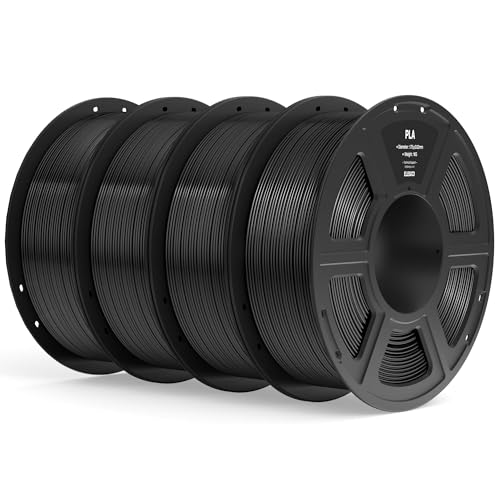 ELEGOO PLA Filament 1.75mm Bundle 4KG, 3D Printer Filament Dimensional Accuracy +/- 0.02mm, 4pcs 1kg Spool(2.2lbs) Fit Most FDM 3D Printers (Black, White, Dark Blue, True Red)