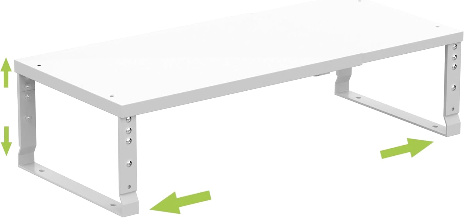 Expandable Stackable Spice Rack Organizer for Kitchen Cabinet,Adjustable counter shelf, countertop, pantry,Cupboard,bathroom,bedroom(1Pack/White/Large)