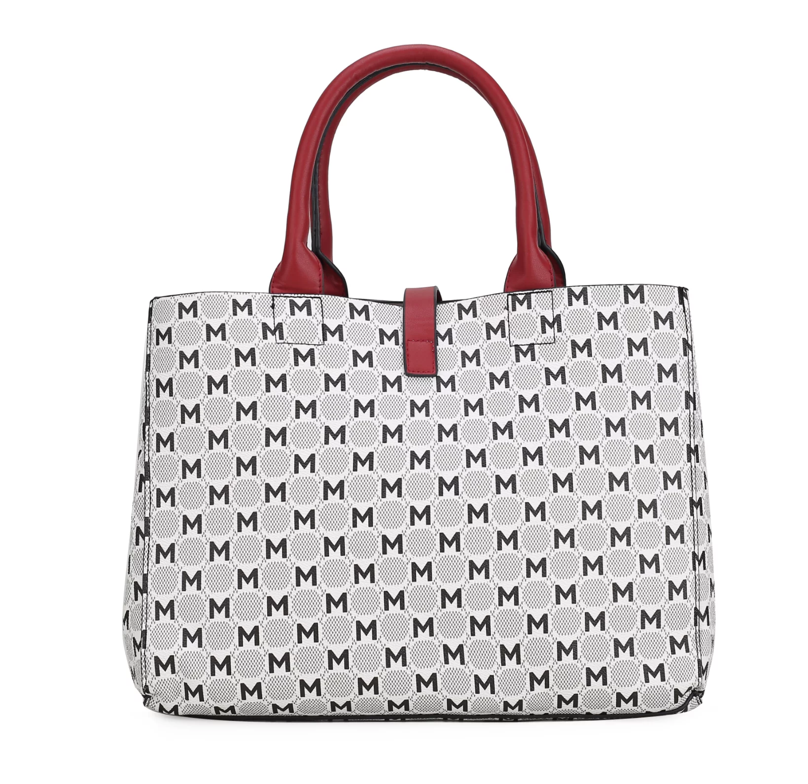 MKF Collection Yuliana Circular M emblem Print Satchel Handbag with Wallet by Mia K - 2 pieces