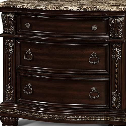Furniture of America Strout Traditional Wood 3-Drawer Nightstand in Brown Cherry