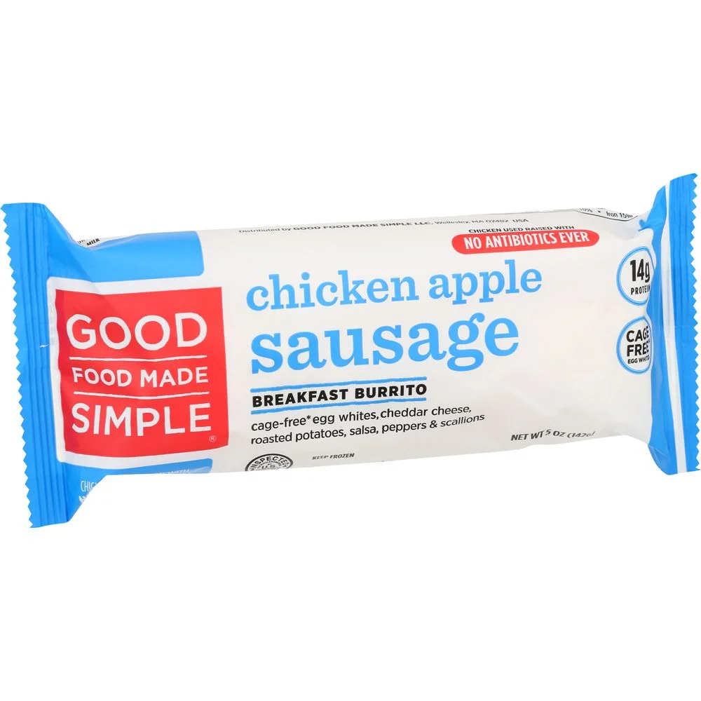 Good Food Made Simple Chicken Apple Sausage Egg White Burrito, 5 Ounce -- 12 per case.