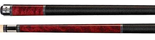 Players C-960 Classic Crimson Birds-Eye Maple with Triple Silver Rings Cue, 21-Ounce