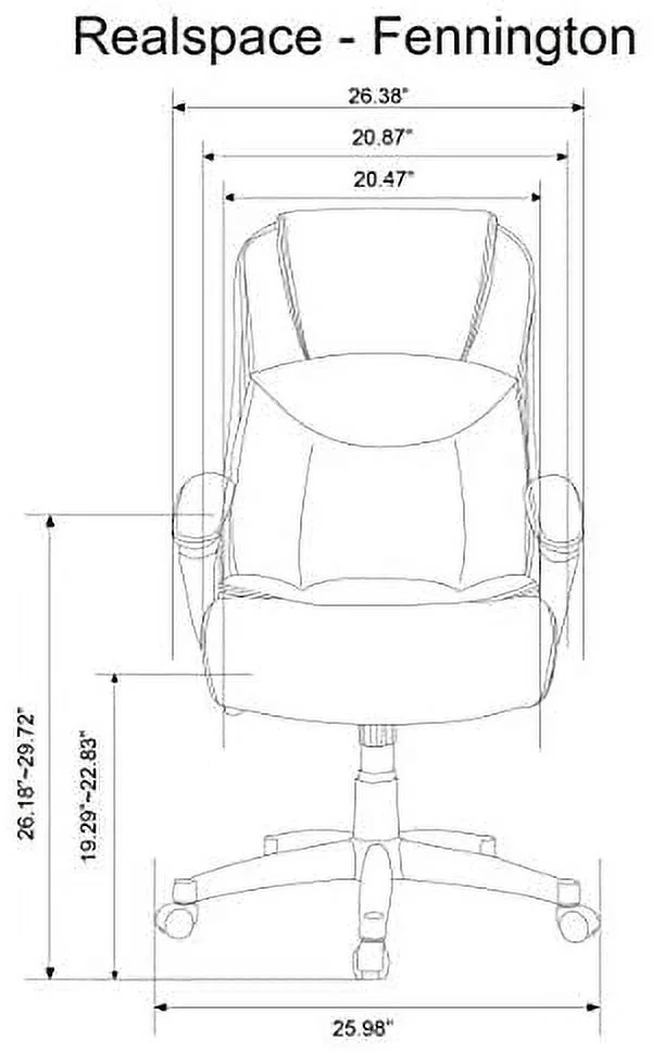 Realspace® Fennington Bonded Leather High-Back Chair, Brown/Black
