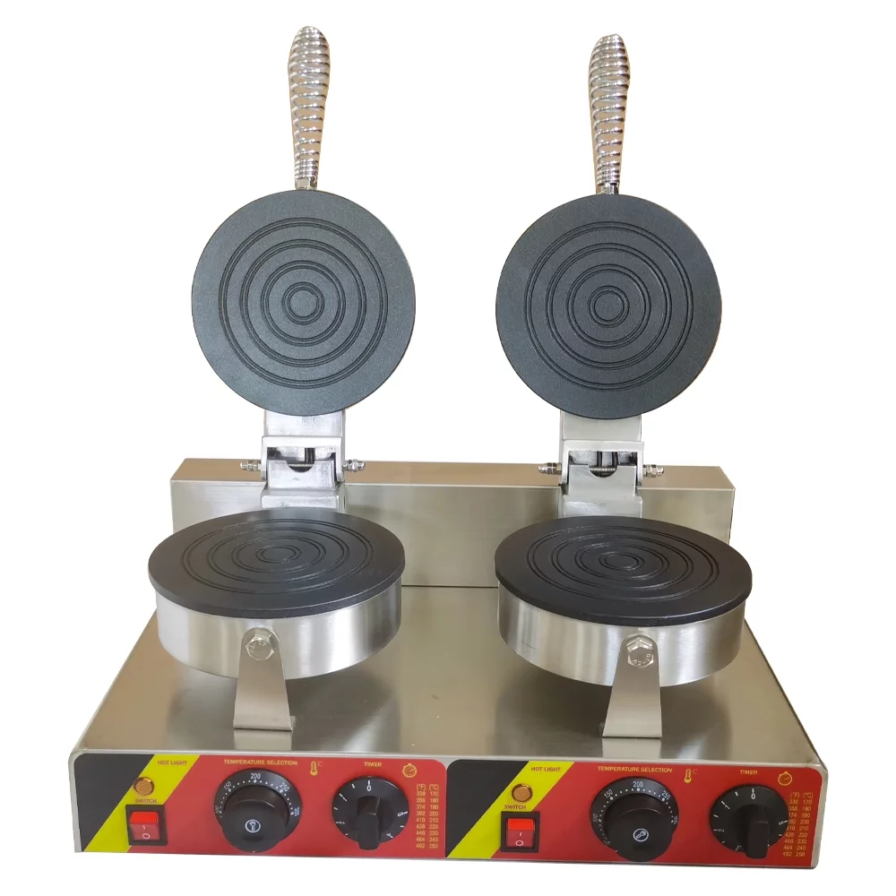 INTSUPERMAI Dual Round Scroll Egg Waffle Maker Pancake Baker