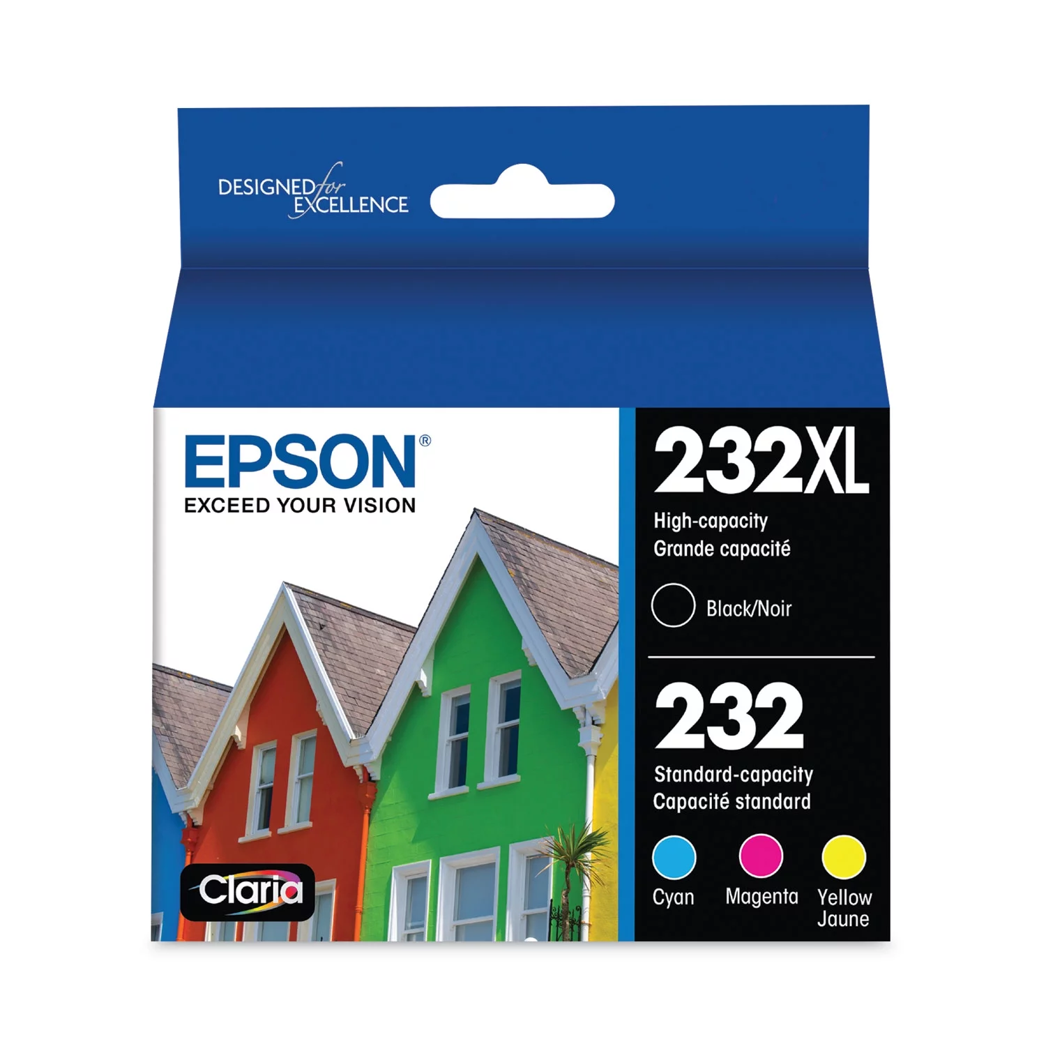 EPSON 232 Claria Ink High Capacity Black & Standard Color Cartridge Combo Pack (T232XL-BCS) Works with WorkForce WF-2930, WF-2950, Expression XP-4200, XP-4205