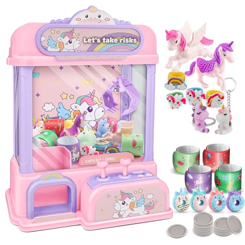 Claw Machine for Kids,Mini Claw Machine with Toys Inside,Candy Vending Grabber Machine for Girls Ages 4 5 6 7 8 9