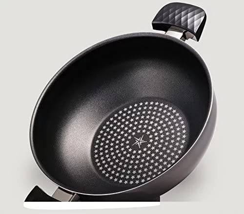 Happycall 5 Layer Diamond Nonstick Party Wok With Lid, 13inch, Stir Fry Pan, Jumbo Cooker, Deep Frying Pan