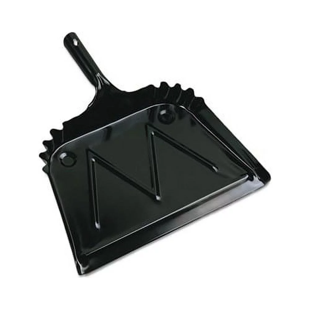 Metal Dust Pan 12" Wide, 2" Handle, Black