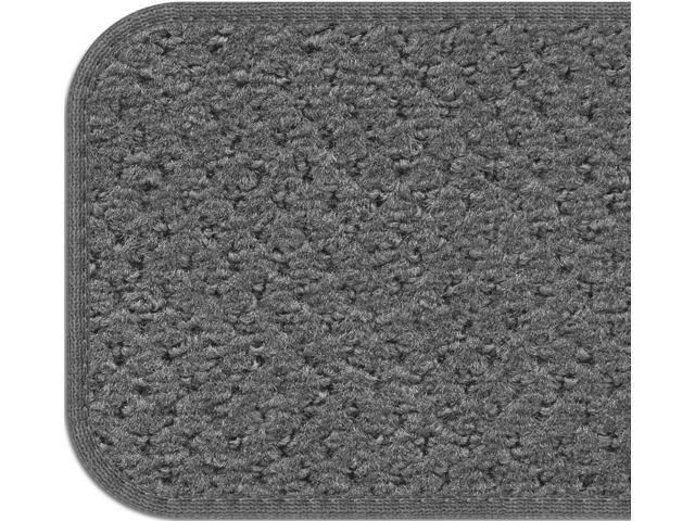 Set of 15 Skid-Resistant Carpet Stair Treads - Gray - 9 in. x 36 in.