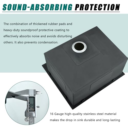 25 Inch Drop In Utility Sink with Faucet, 25