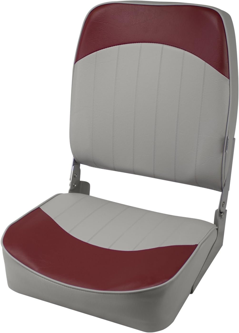 Wise 8WD781PLS-661 High Back Folding Boat Seat, Grey/Red