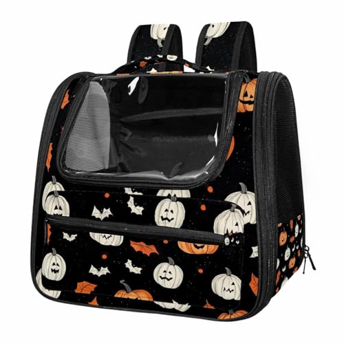 Halloween Pumpkin Pet Travel Carrier | Ventilated Comfortable Design with Safety Features | Ideal for Small to Medium Sized Pets Cats, Dogs etc